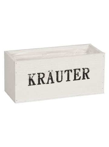 POSIWIO Pflanzkasten ''Kräuter'' in Weiß - (B)29 x (H)13 x (T)12 cm