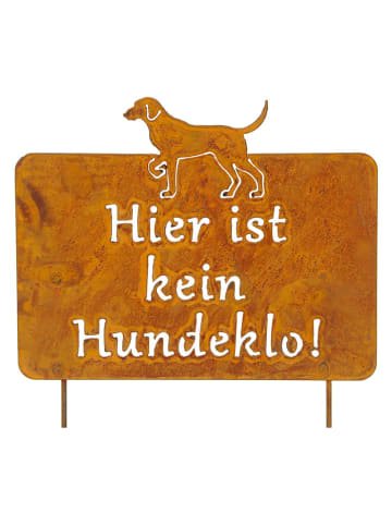 POSIWIO Szyld ogrodowy "Dog toilet" w kolorze ceglanym - 20 x 25 cm