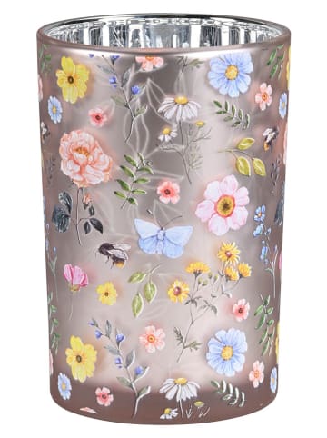 POSIWIO Windlicht ''Blumen'' in Bunt - (H)18 x Ø 12 cm