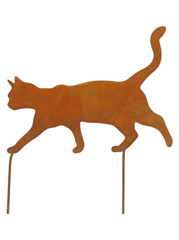 POSIWIO Dekoracja ogrodowa "Cat" w kolorze ceglanym - 30 x 39 cm