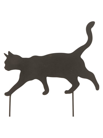POSIWIO Dekoracja ogrodowa "Cat" w kolorze czarnym - 30 x 39 cm