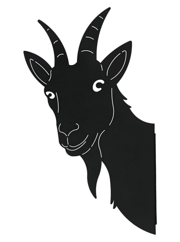 POSIWIO Ogrodowa dekoracja ścienna "Goat" w kolorze czarnym - 20 x 35 x 3 cm