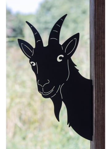 POSIWIO Garten-Wanddeko ''Ziege'' in Schwarz - (B)20 x (H)35 x (T)3 cm