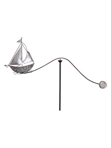 POSIWIO Dekoracja wietrzna "Sailboat" w kolorze srebrnym - 77 x 28 x 5 cm