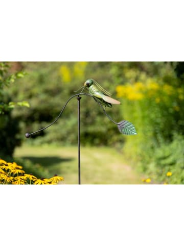 POSIWIO Dekoracja wietrzna "Grasshopper" w kolorze zielonym - 64 x 128 x 8 cm
