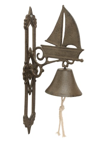 POSIWIO Dzwonek ścienny "Boat" w kolorze brązowym - 18 x 39 x 10 cm