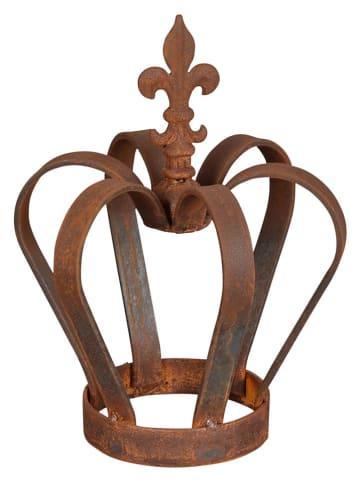 POSIWIO Dekoracja ogrodowa "Crown" w kolorze ceglanym - wys. 27 x Ø 20 cm