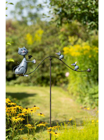 POSIWIO Windspiel ''Katze mit Mäusen'' in Grau - (B)75 x (H)137 x (T)11 cm