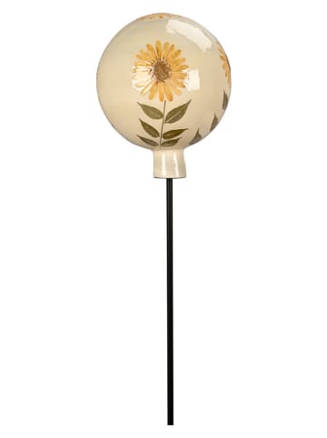 POSIWIO Dekoracja ogrodowa w kolorze kremowo-żółtym - wys. 24 x Ø 20 cm