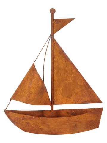 POSIWIO Figurka ogrodowa "Ship" w kolorze ceglanym - 34,5 x 43 x 9 cm