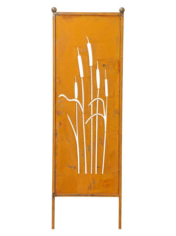 POSIWIO Sichtschutzwand ''Schilfkolben'' in Rostrot - (B)32 x (H)111 x (T)1,5 cm