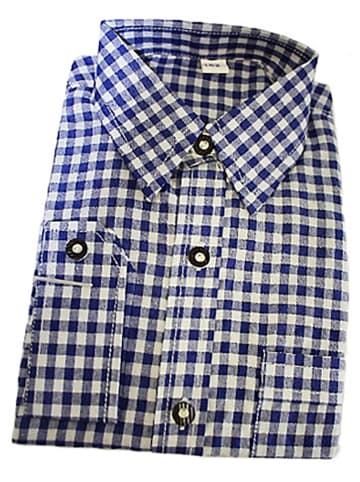 Edelnice Trachtenhemd in Blau/ Weiß