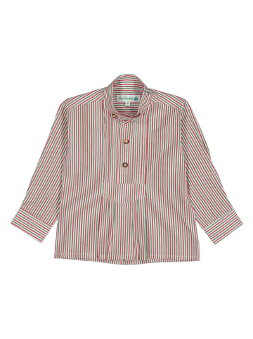 Isartrachten Trachtenhemd in Rot/ Grün/ Weiß