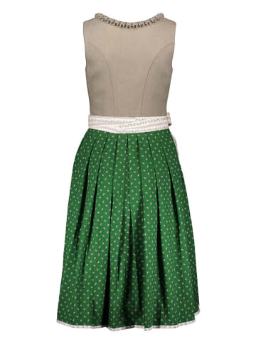 Almsach Dirndl in Grün/ Beige