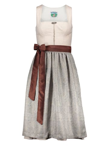 Turi Landhaus Dirndl in Creme/ Hellgrau