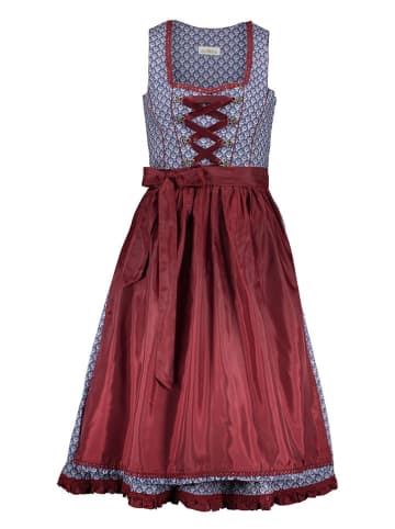 Almsach Dirndl in Blau/ Bordeaux