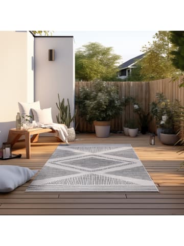 Elle Decoration Indoor-/outdoor omkeerbare tapijt "Rhombus" grijs