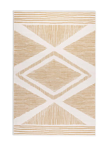 Elle Decoration Indoor-/outdoortapijt "Gemini" mosterdgeel/wit