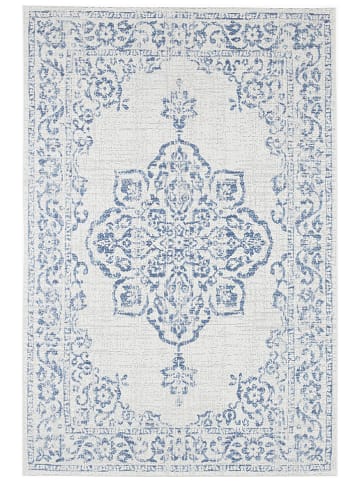 NORTHRUGS Indoor-/ Outdoor-Teppich "Tilos" in Creme/ Blau