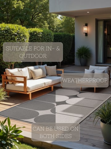 NORTHRUGS Dwustronny dywan zewnętrzny "Bowen" w kolorze czarno-białym