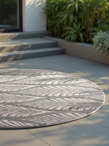 NORTHRUGS Outdoor-Wendeteppich "Liora" in Grau/ Weiß