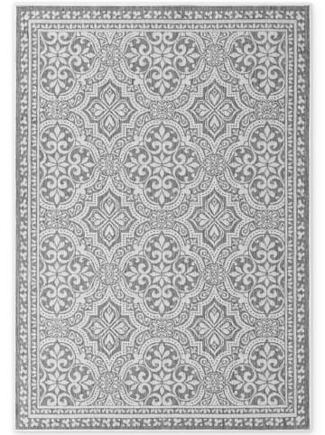 NORTHRUGS Outdoor-Wendeteppich "Rosel" in Grau/ Weiß