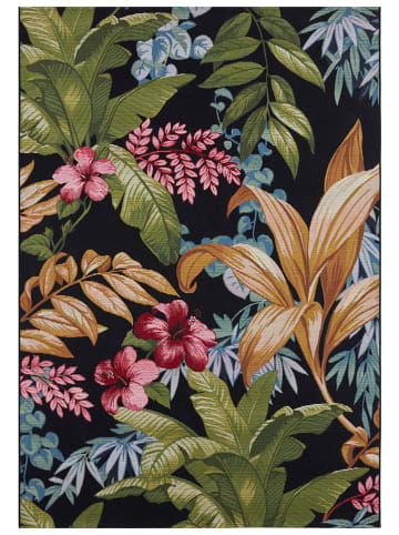 Hanse Home Indoor-/outdoortapijt "Tropical Flowers" zwart