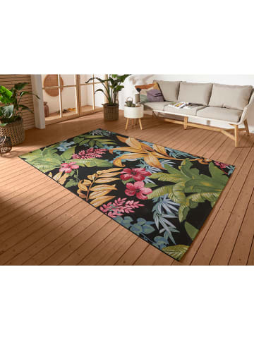 Hanse Home Indoor-/outdoortapijt "Tropical Flowers" zwart
