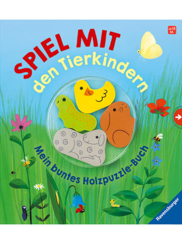 Ravensburger Kinderbuch "Spiel mit den Tierkindern: Mein buntes Holzpuzzle-Buch"