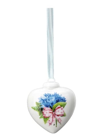 Rosenthal Zawieszka dekoracyjna w kolorze białym ze wzorem - dł. 4,5 cm