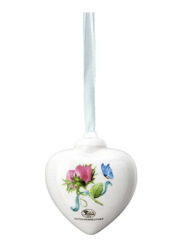 Rosenthal Zawieszka dekoracyjna w kolorze białym ze wzorem - dł. 4,5 cm