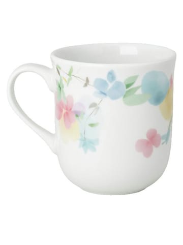 Hutschenreuther Kubek "Flower garland" w kolorze białym ze wzorem - wys. 12 x Ø 9 cm