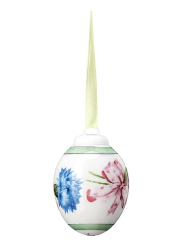 Rosenthal Zawieszka dekoracyjna w kolorze białym ze wzorem - dł. 4,5 cm