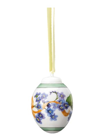 Rosenthal Zawieszka dekoracyjna w kolorze białym ze wzorem - dł. 4,5 cm