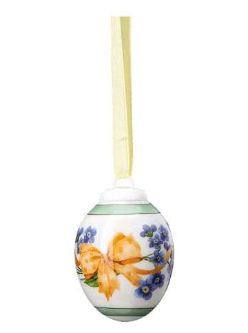 Rosenthal Zawieszka dekoracyjna w kolorze białym ze wzorem - dł. 4,5 cm