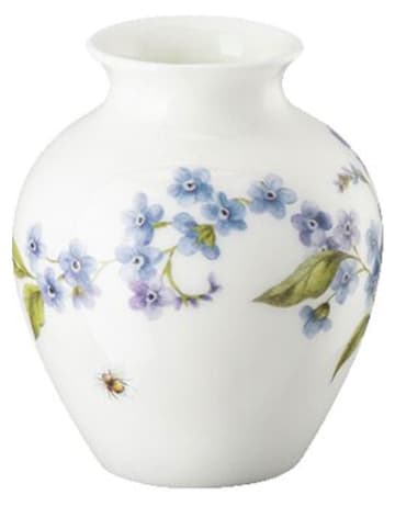 Hutschenreuther Vase "Vergissmeinnicht" in Blau/ Grün/ Weiß - (H)9 x Ø 7,5 cm