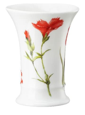 Hutschenreuther Vase "Pfingstnelke" in Rot/ Weiß - (H)9 x Ø 8 cm
