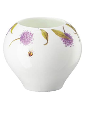 Hutschenreuther Vase "Kugeldistel" in Weiß/ Lila/ Grün - (H)7 x Ø 8 cm