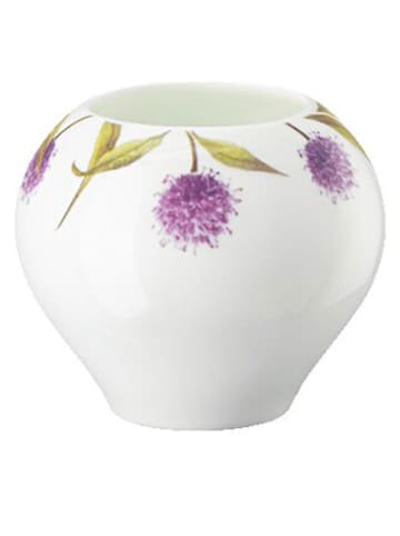 Hutschenreuther Vase "Kugeldistel" in Weiß/ Lila/ Grün - (H)7 x Ø 8 cm