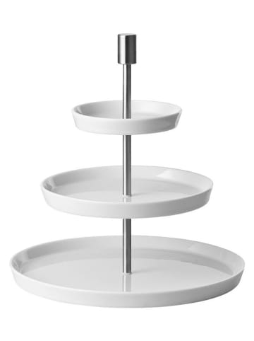 Thomas Etażerka w kolorze srebrno-białym - wys. 28,5 x Ø 27 cm