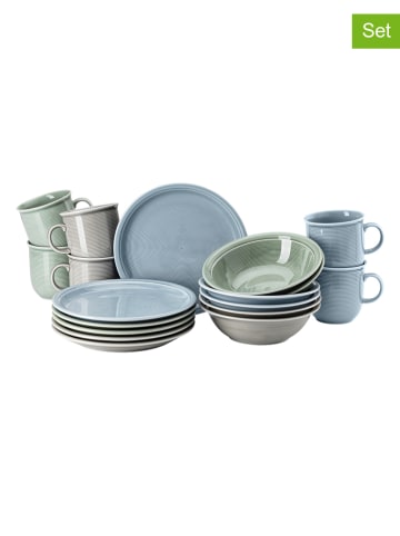 Thomas 18tlg. Frühstücksset "Trend Colour" in Grün/ Grau/ Blau