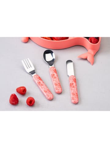 Fackelmann 3-częściowy zestaw sztućców dziecięcych "Mermaids" w kolorze czerwonym