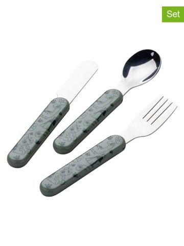 Fackelmann 3tlg. Kinderbesteck-Set "Dino" in Grün