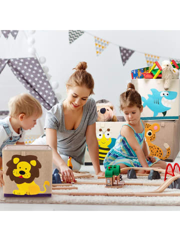 Lifeney Pudełko "Tiger" w kolorze beżowo-pomarańczowym - 33 x 33 x 33 cm