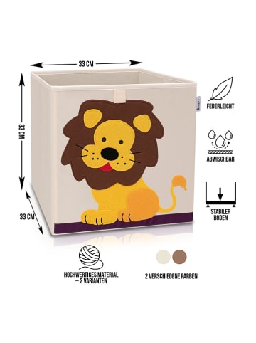 Lifeney Pudełko "Lion" w kolorze beżowo-żółtym - 33 x 33 x 33 cm