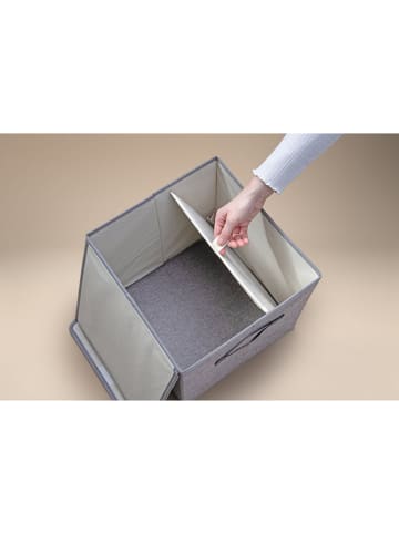 Lifeney Aufbewahrungsbox "Löwe" in Grau/ Beige - (B)33 x (H)33 x (T)33 cm