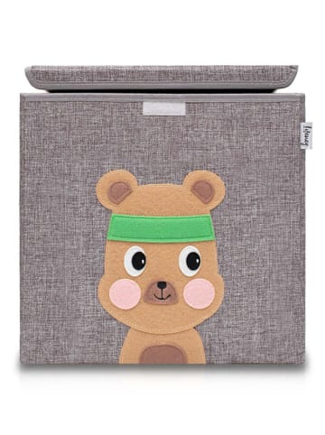 Lifeney Pudełko "Bear" w kolorze szaro-jasnobrązowym - 33 x 33 x 33 cm