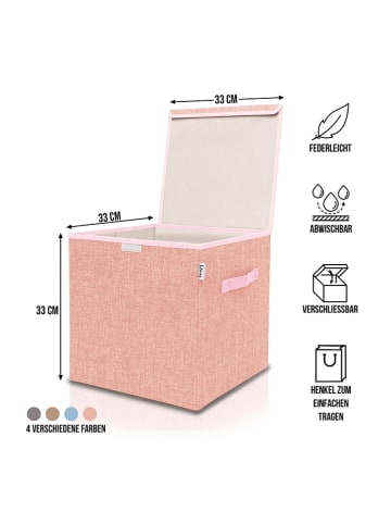 Lifeney Pudełko w kolorze jasnoróżowym - 33 x 33 x 33 cm