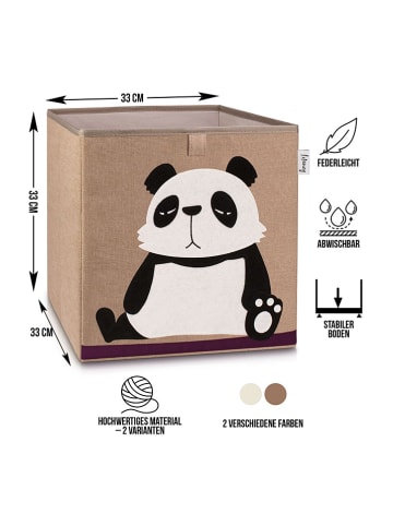 Lifeney Pudełko "Panda" w kolorze jasnobrązowo-białym - 33 x 33 x 33 cm