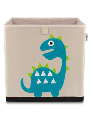 Lifeney Aufbewahrungsbox "Dino" in Beige/ Türkis - (B)33 x (H)33 x (T)33 cm